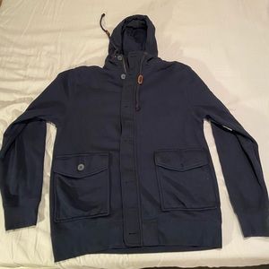 Navy blue zip up hooded Sweatshirt